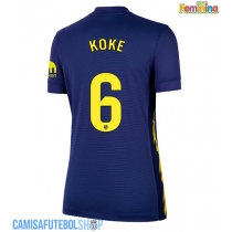 Camisa de time de futebol Atletico Madrid Koke #6 Replicas 2º Equipamento Feminina 2025-26 Manga Curta